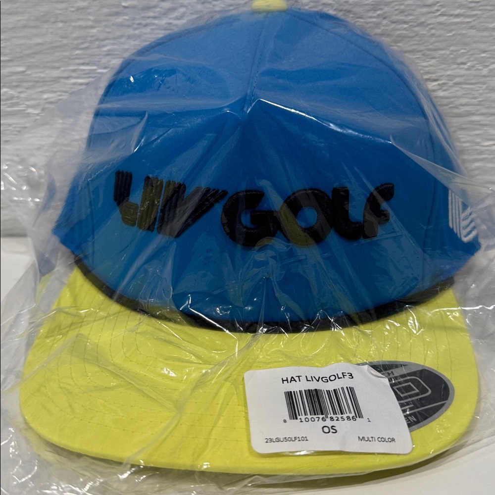 Brand new, never opened Golf Hat - LIV Golf - Blue and Yellow